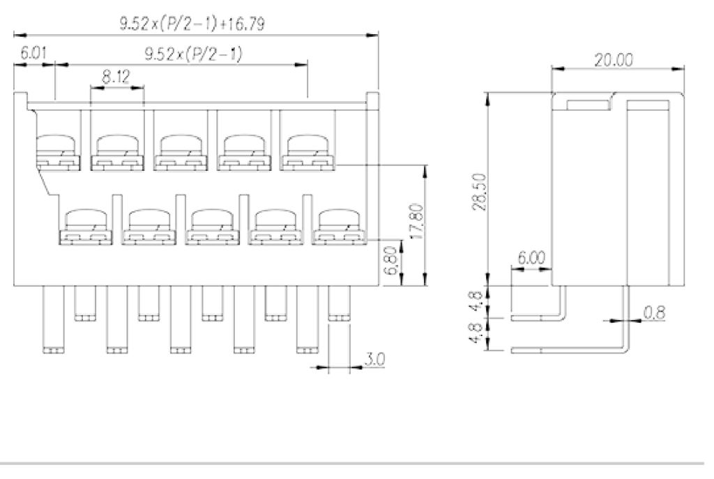 4DC-B34W-XX — Barrier terminal blocks , Screw connection