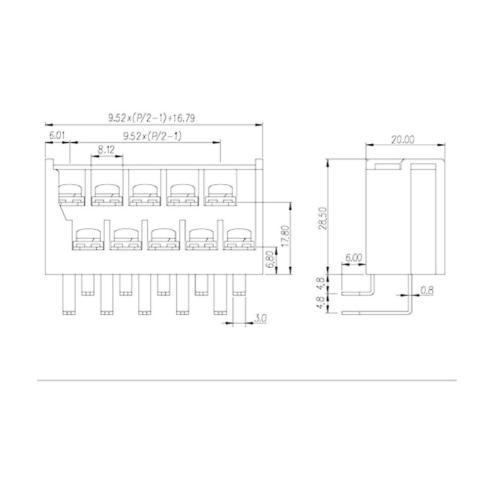 4DC-B34W-XX — Barrier terminal blocks , Screw connection