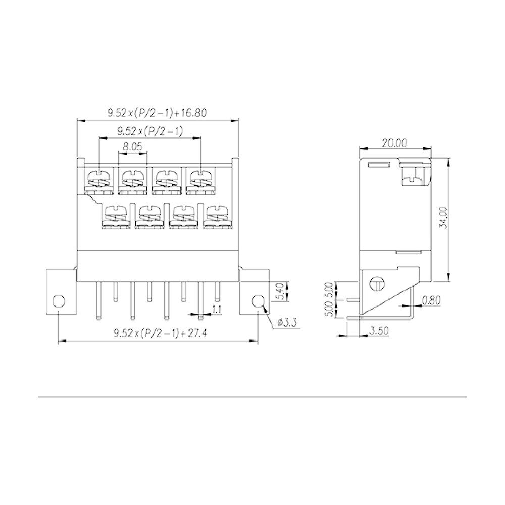 4DSDCC-14-XX — Barrier terminal blocks , Screw connection