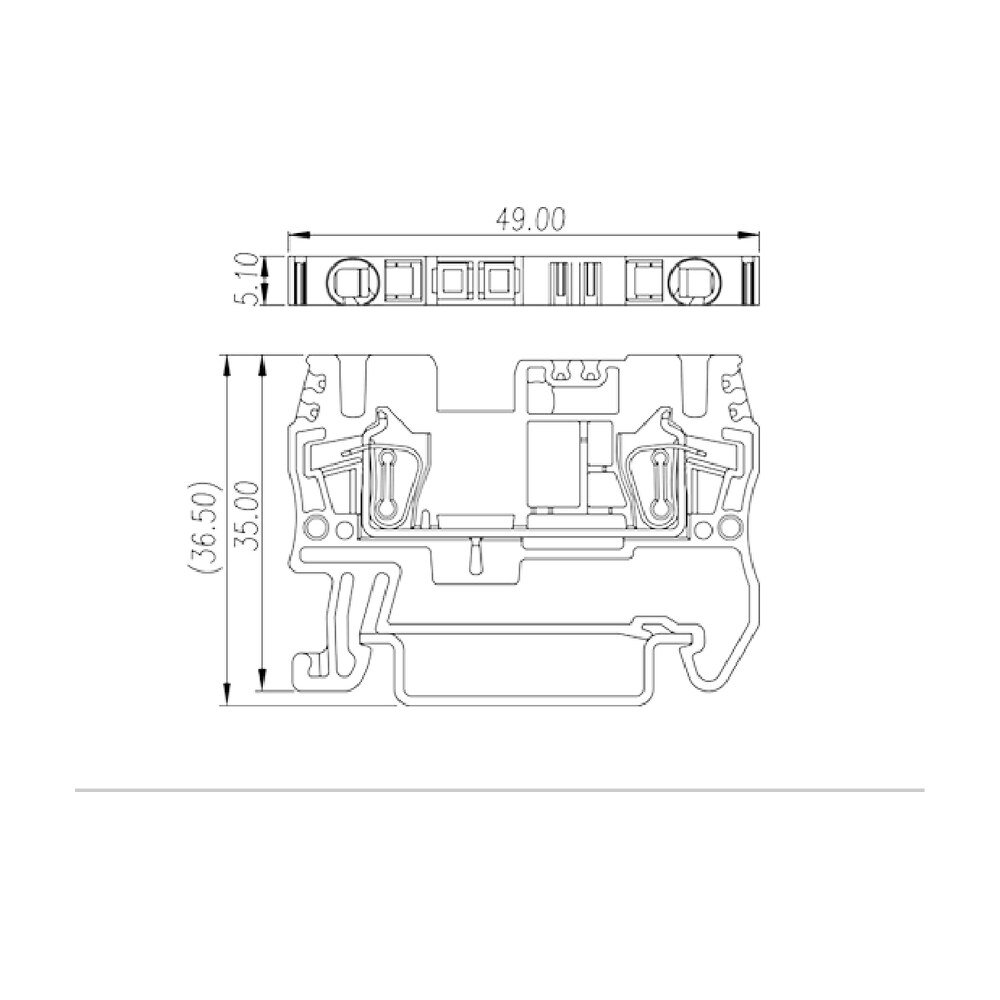 AK2.5 — DIN Rail terminal blocks, Feed through terminal blocks