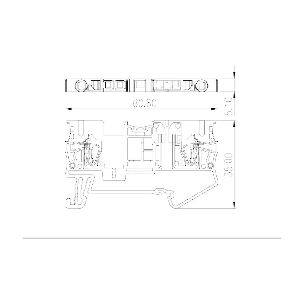 AK2.5-T — Disconnect Terminal Block, Spring Clamp Connection