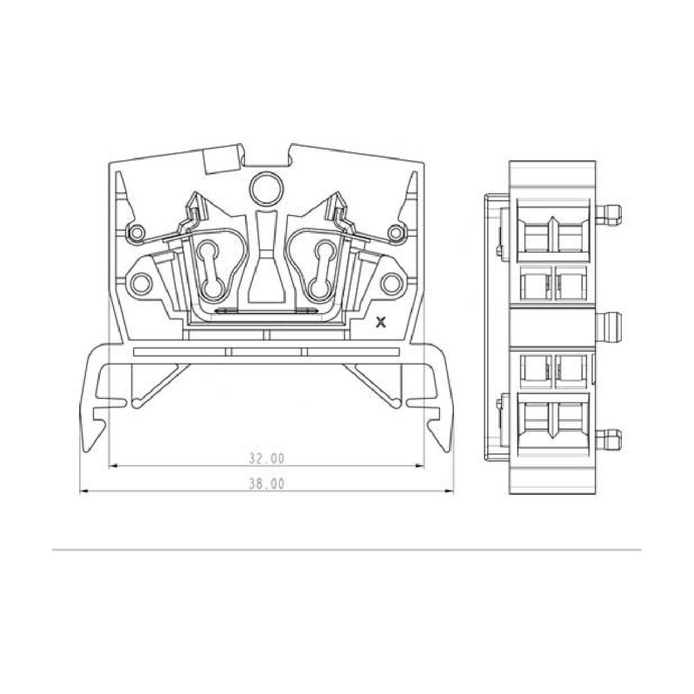 AK2.5PPN — DIN Rail terminal blocks, Feed through, Spring Clamp connection