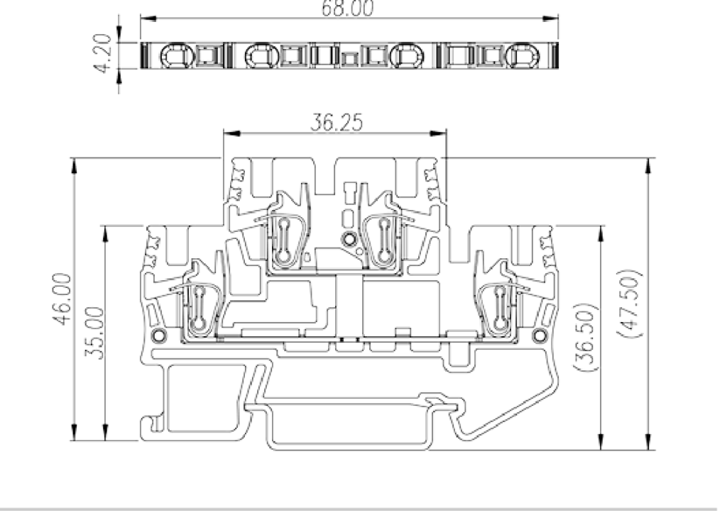 AKK1.5 — DIN Rail terminal blocks, Bi level feed through terminal blocks