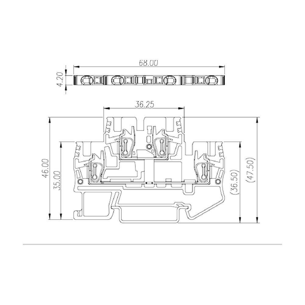 AKK1.5 — DIN Rail terminal blocks, Bi level feed through terminal blocks
