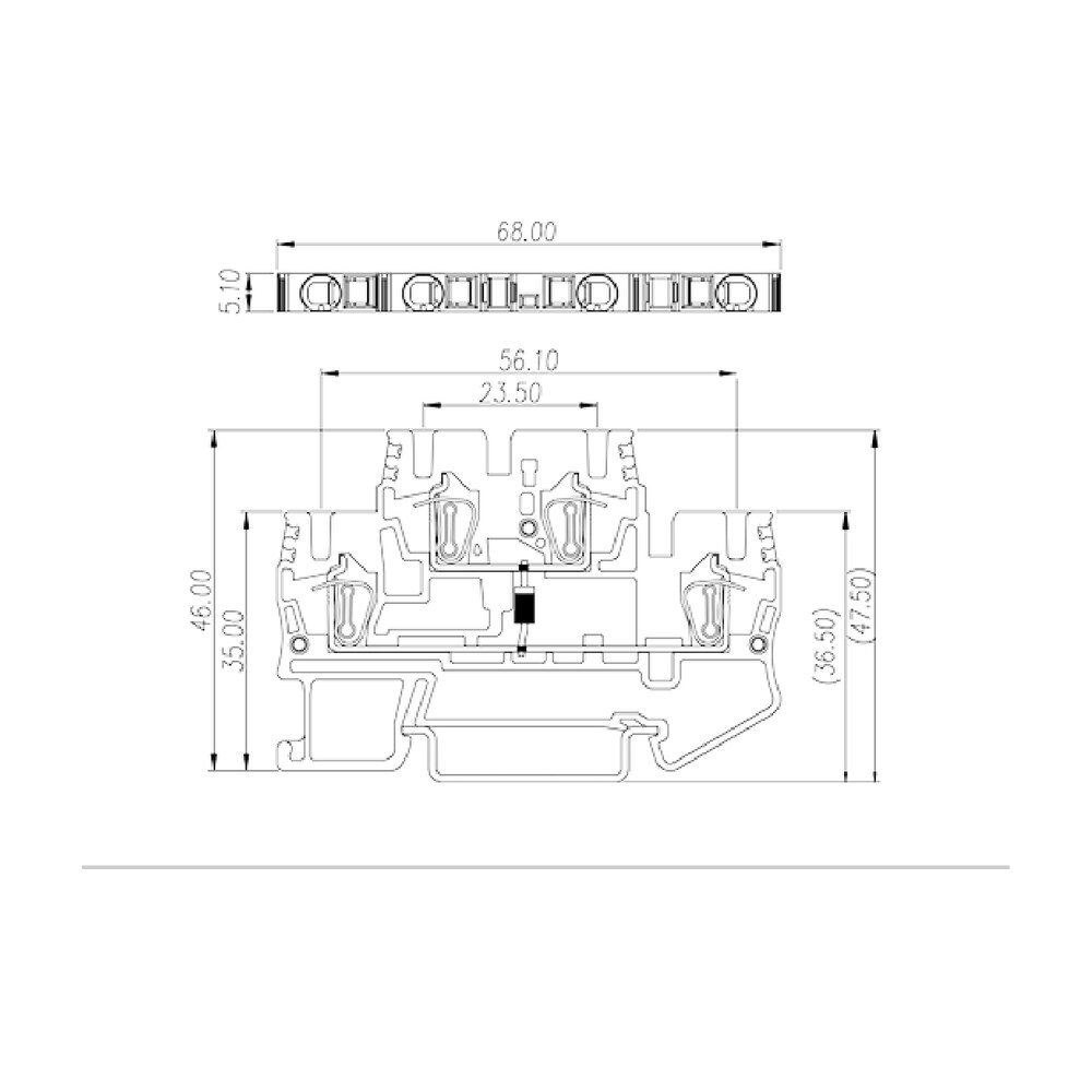 AKK2.5-D01 — DIN Rail terminal blocks, Diode terminal blocks