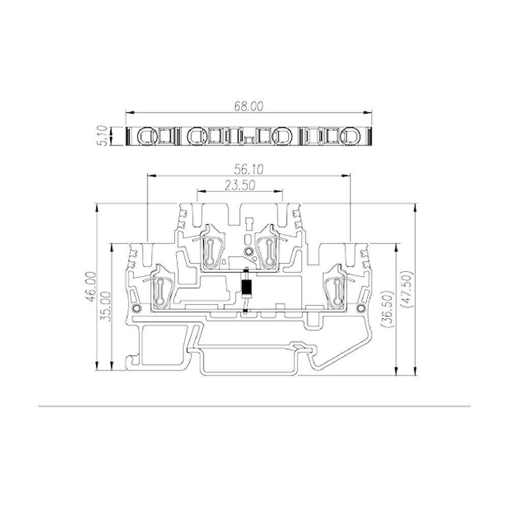 AKK2.5-D02 — DIN Rail terminal blocks, Diode terminal blocks