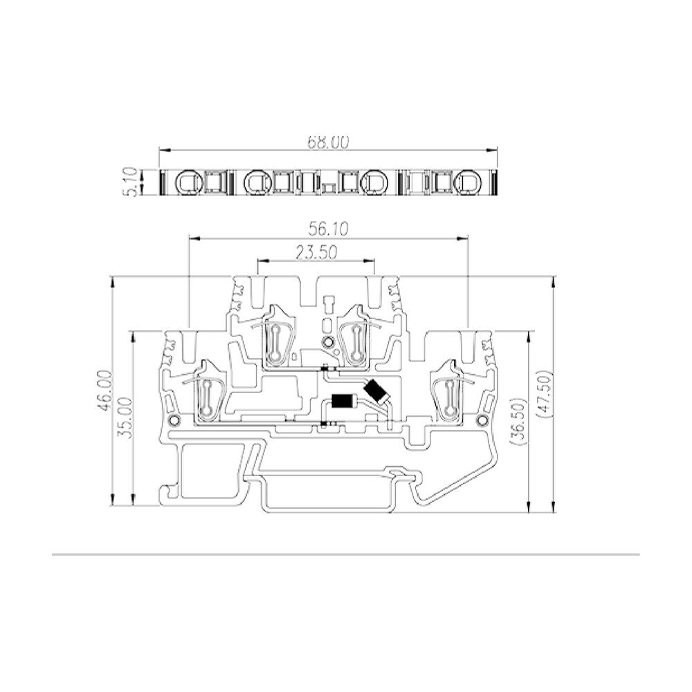 AKK2.5-D03 — DIN Rail terminal blocks, Diode terminal blocks
