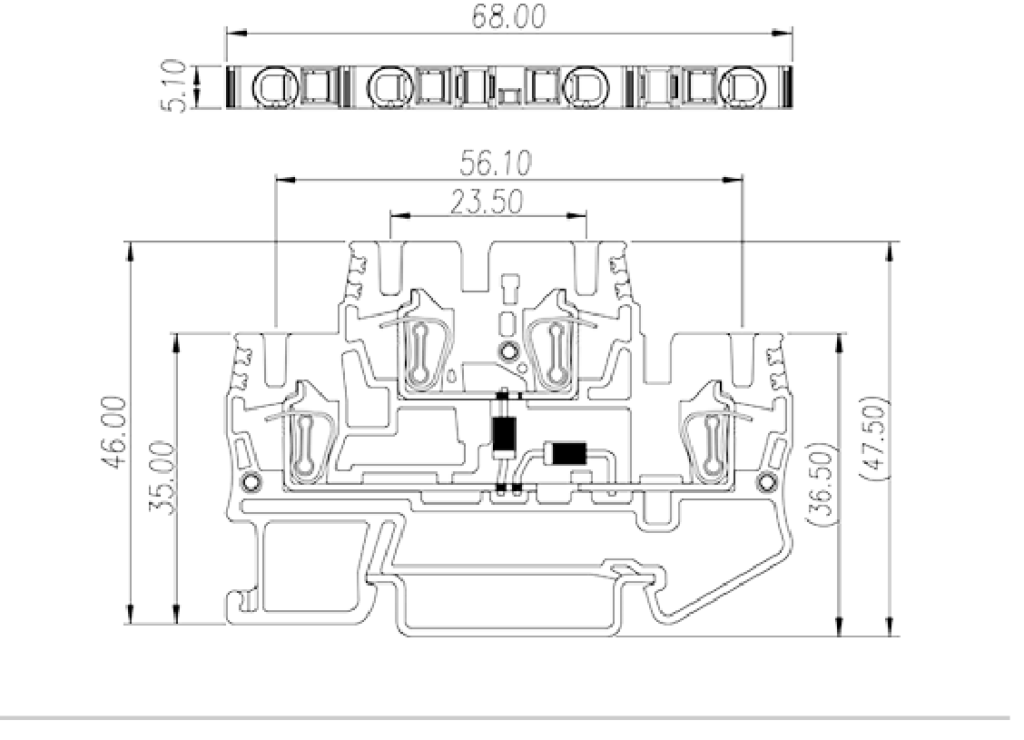 AKK2.5-D04 — DIN Rail terminal blocks, Diode terminal blocks