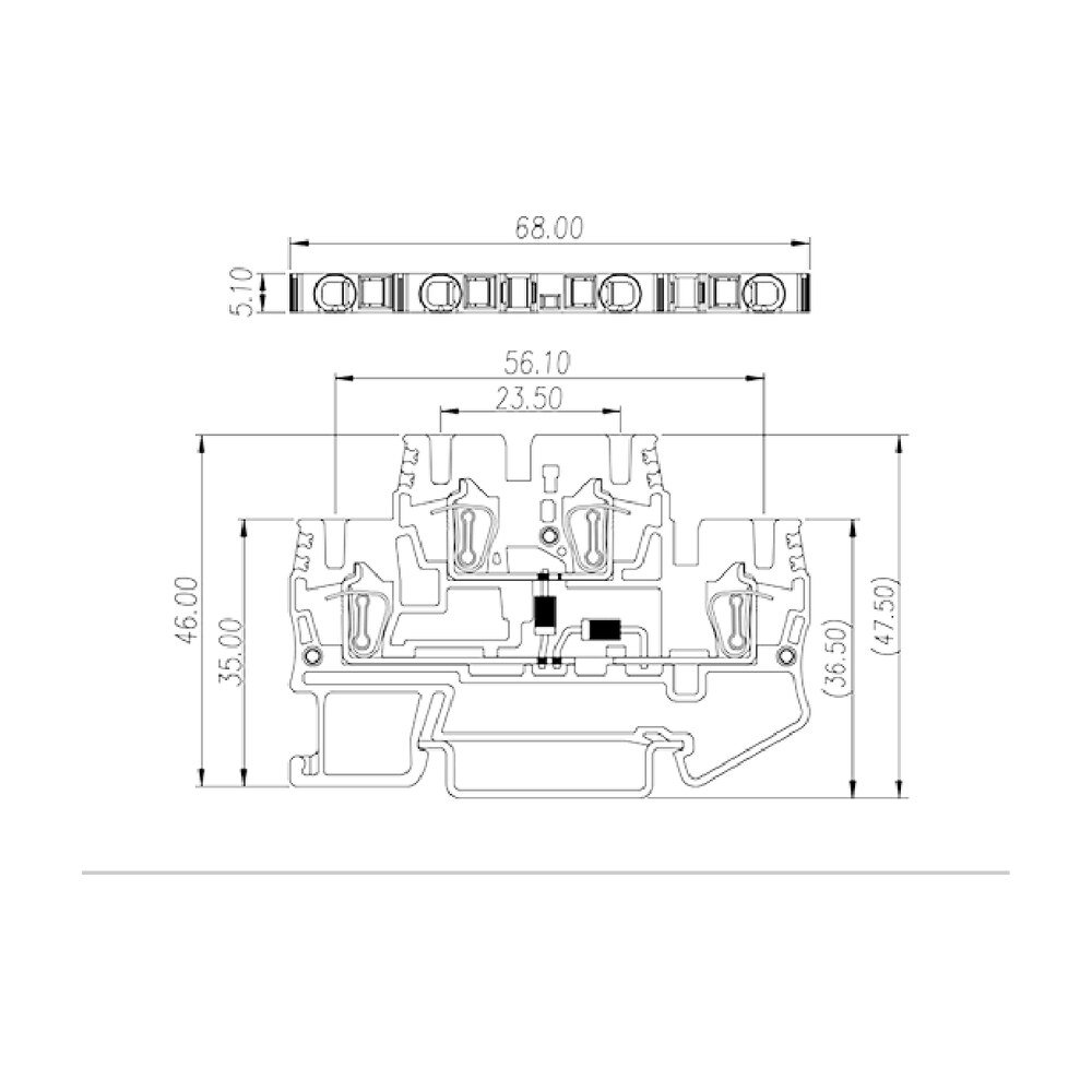 AKK2.5-D04 — DIN Rail terminal blocks, Diode terminal blocks