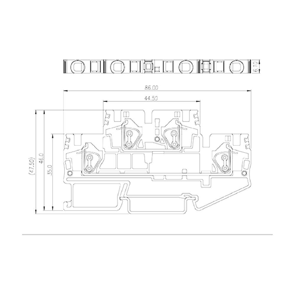 AKK4 — DIN Rail terminal blocks, Bi level feed through terminal blocks