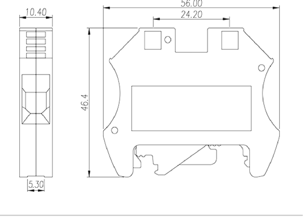 DK10-PE — DIN rail terminal blocks, Grounding terminal blocks