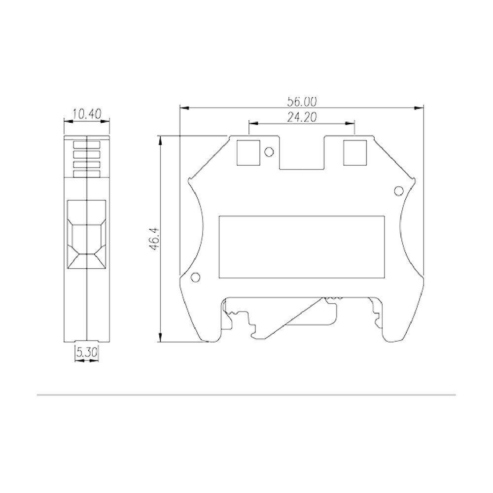 DK10-PE — DIN rail terminal blocks, Grounding terminal blocks