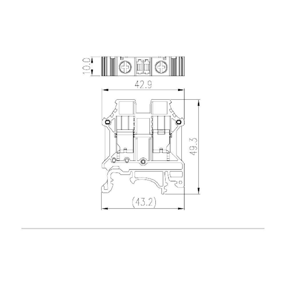 DK10N — Single level, Feed through terminal blocks, Screw Connection
