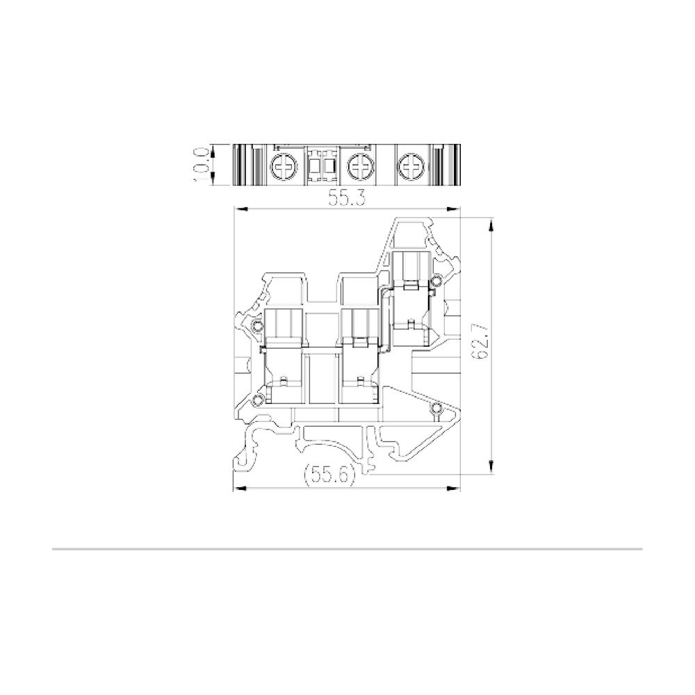 DK10N-TN — Single level Feed-Through Terminal Block, Screw Connection