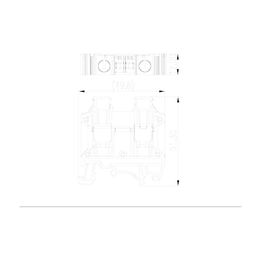 DK16N — Single Level Feed-through Terminal Block, Screw Connection