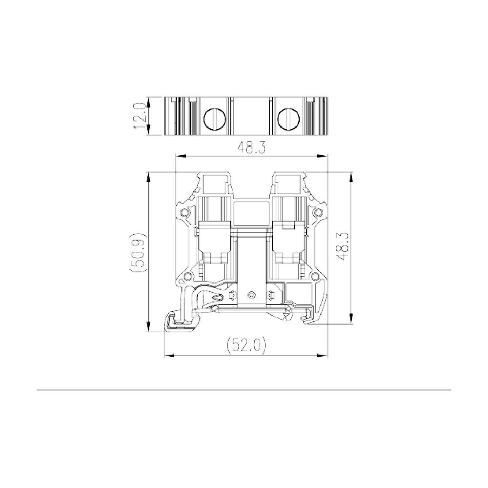 DK16N-PE — Grounding Terminal Block, Screw Connection