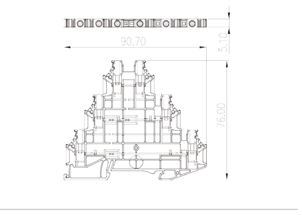 DK2.5N-3L — Three level Feed-Through Terminal Block, Screw Connection