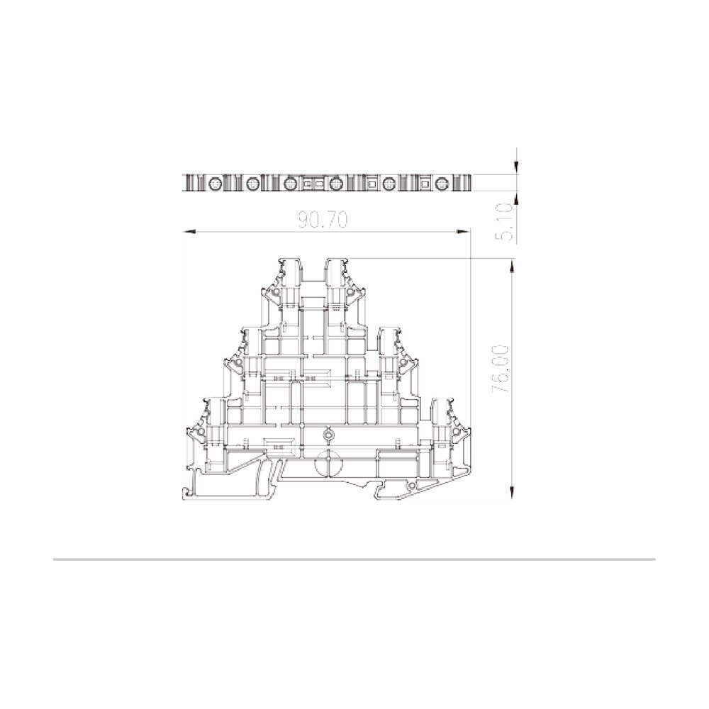 DK2.5N-3L — Three level Feed-Through Terminal Block, Screw Connection