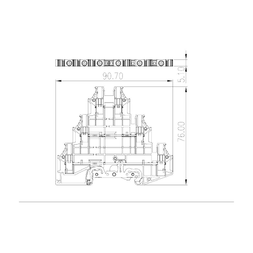 DK2.5N-3L-L3PE — Three level Feed-Through Terminal Block, Screw Connection