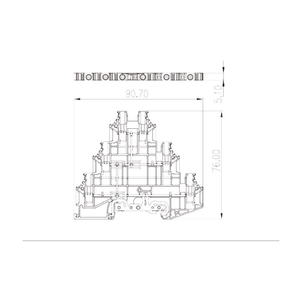DK2.5N-3L-PE — Grounding Terminal Block, Screw Connection