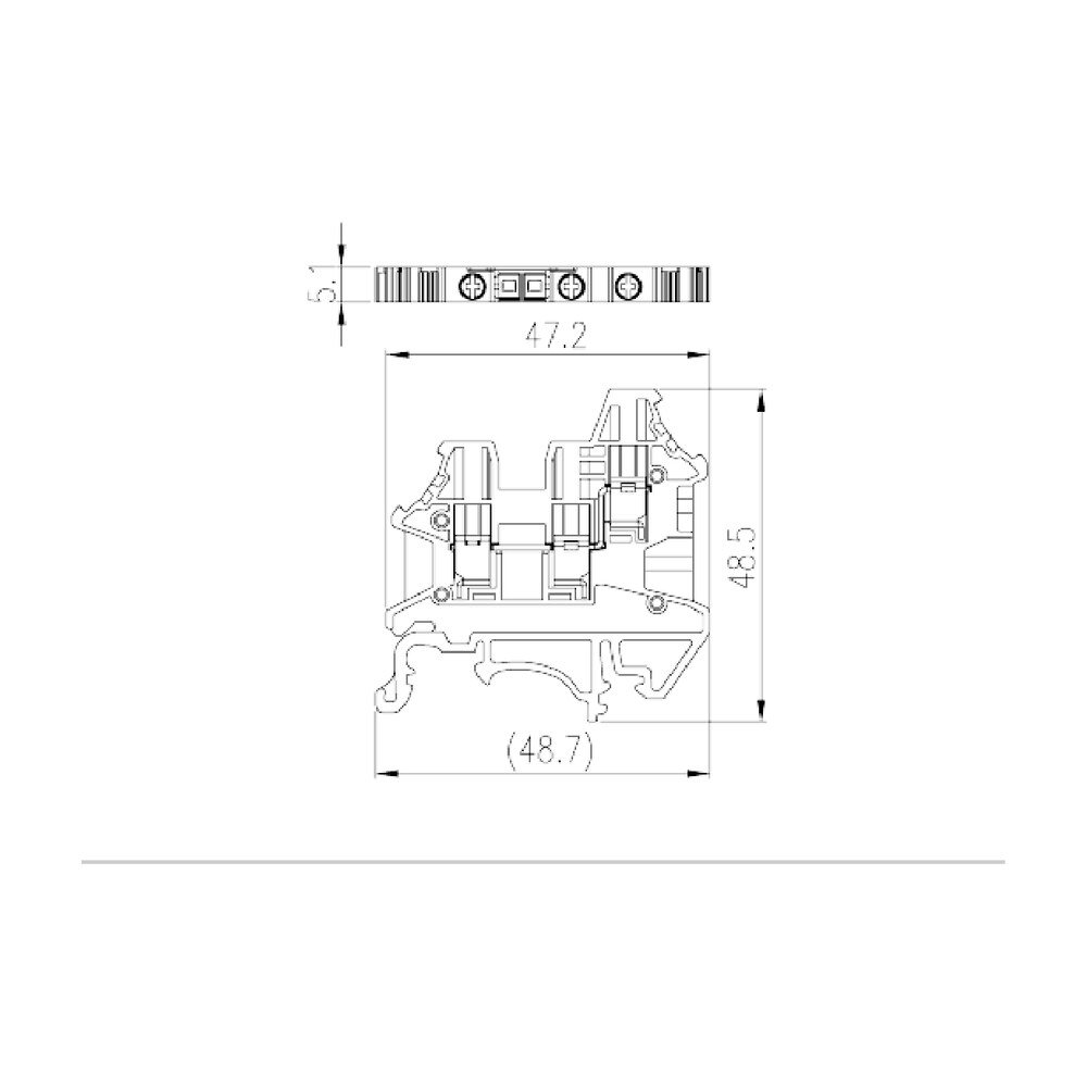 DK2.5N-TN — Single Level Feed-through Terminal Block, Screw Connection