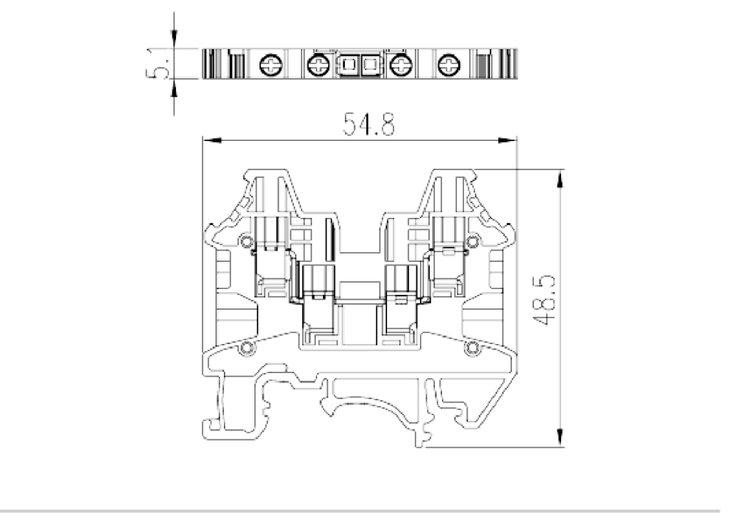 DK2.5N-TR — Single Level Feed-through Terminal Block, Screw Connection