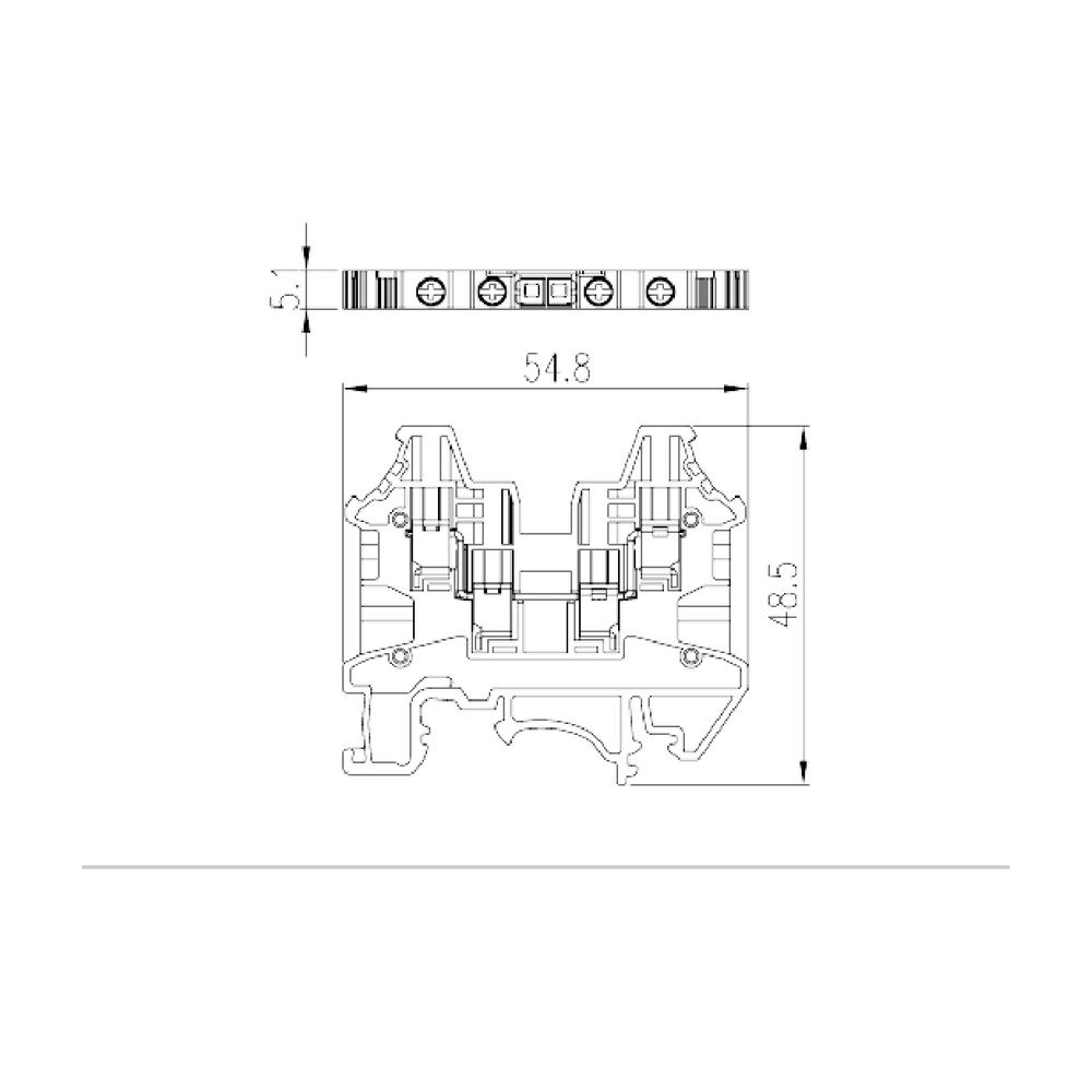 DK2.5N-TR — Single Level Feed-through Terminal Block, Screw Connection