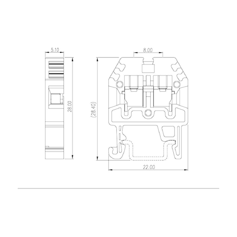 DK2.5S — DIN rail terminal blocks, Feed through terminal blocks