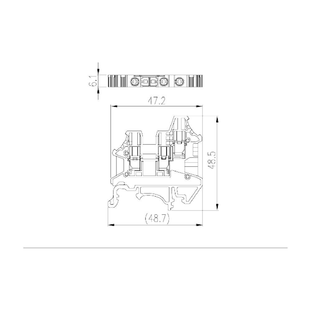 DK4N-TN — Single Level Feed-through Terminal Block, Screw Connection