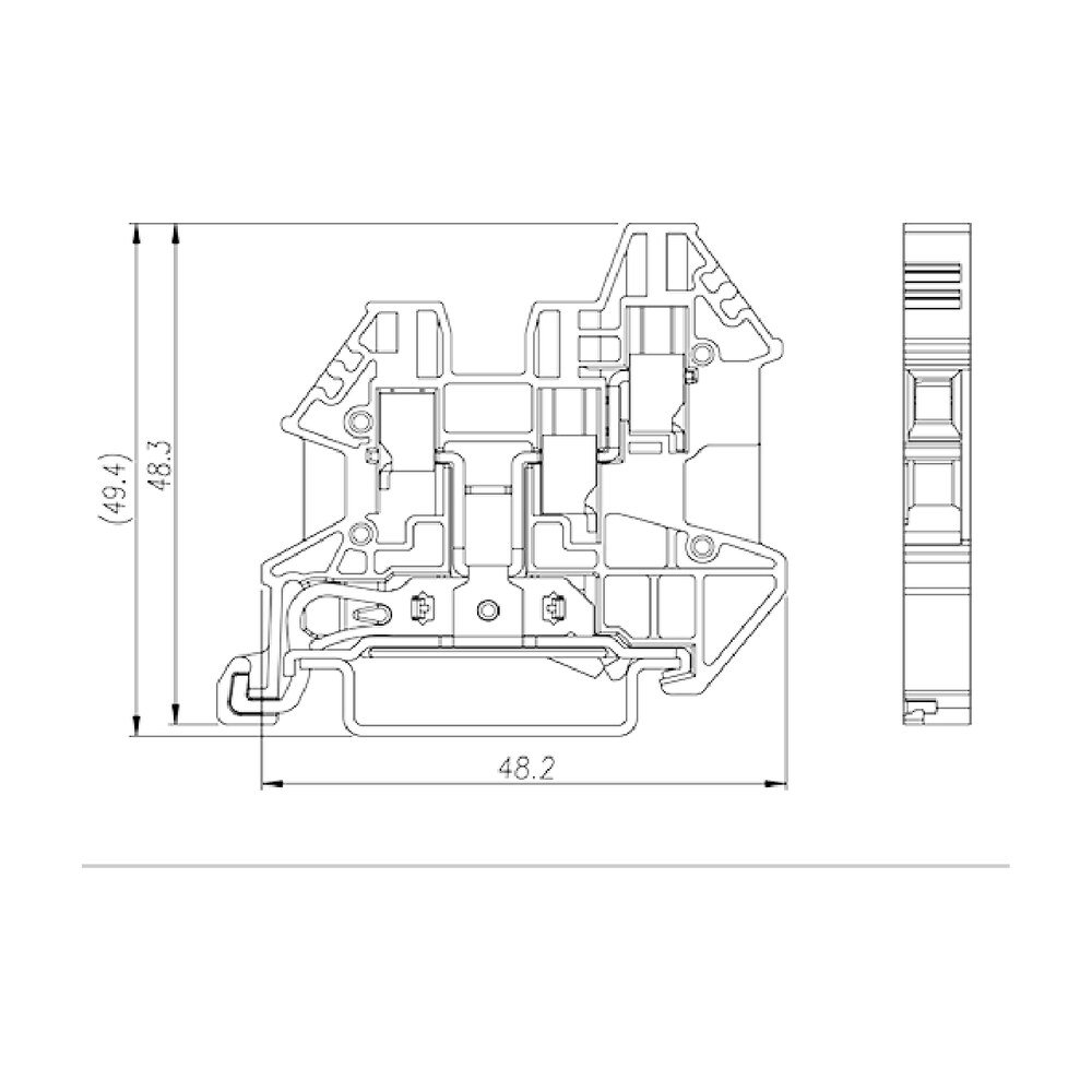 DK4N-TN-PE — DIN rail terminal blocks, Grounding terminal blocks