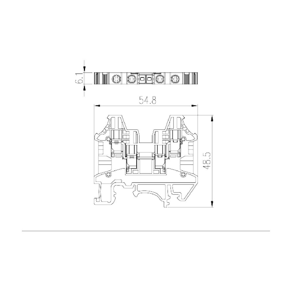 DK4N-TR — Single level Feed-Through Terminal Block, Screw Connection