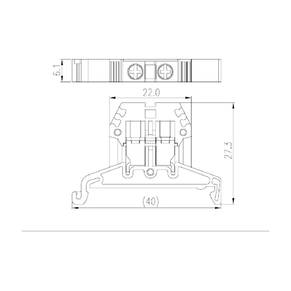 DK4P — Single Level Feed-through Terminal Block