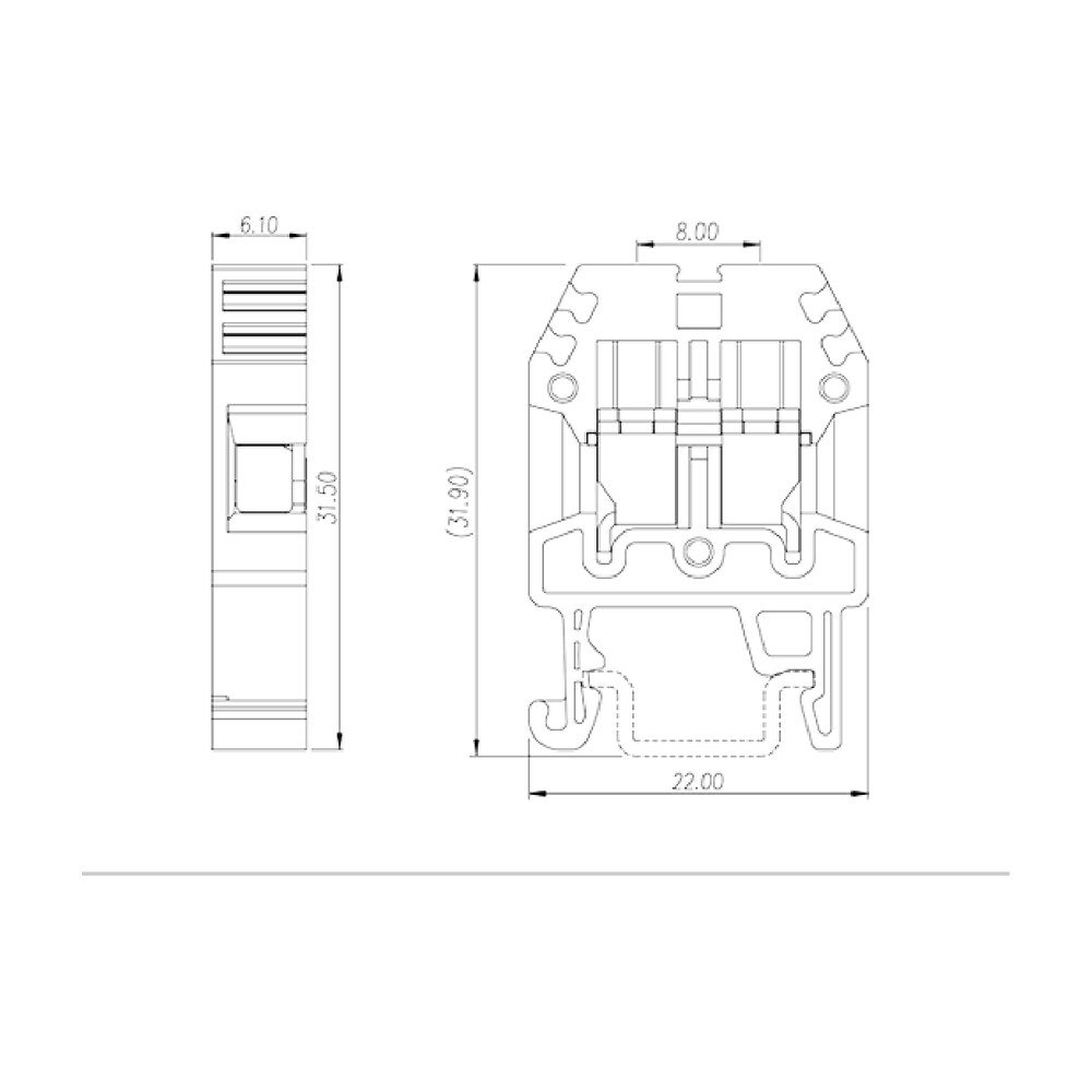 DK4S — DIN rail terminal blocks, Feed through terminal blocks