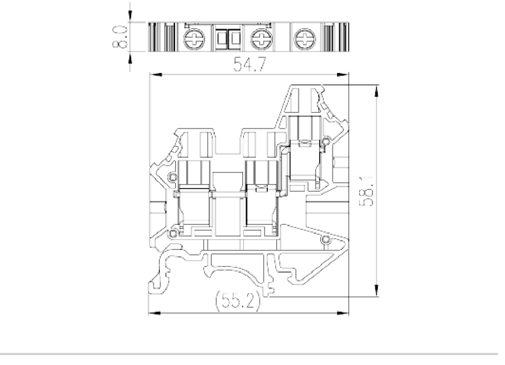 DK6N-TN — Single level Feed-Through Terminal Block, Screw Connection