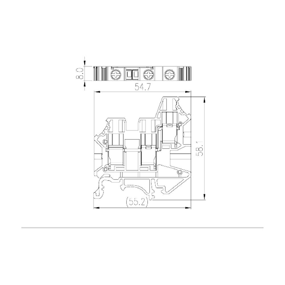 DK6N-TN — Single level Feed-Through Terminal Block, Screw Connection