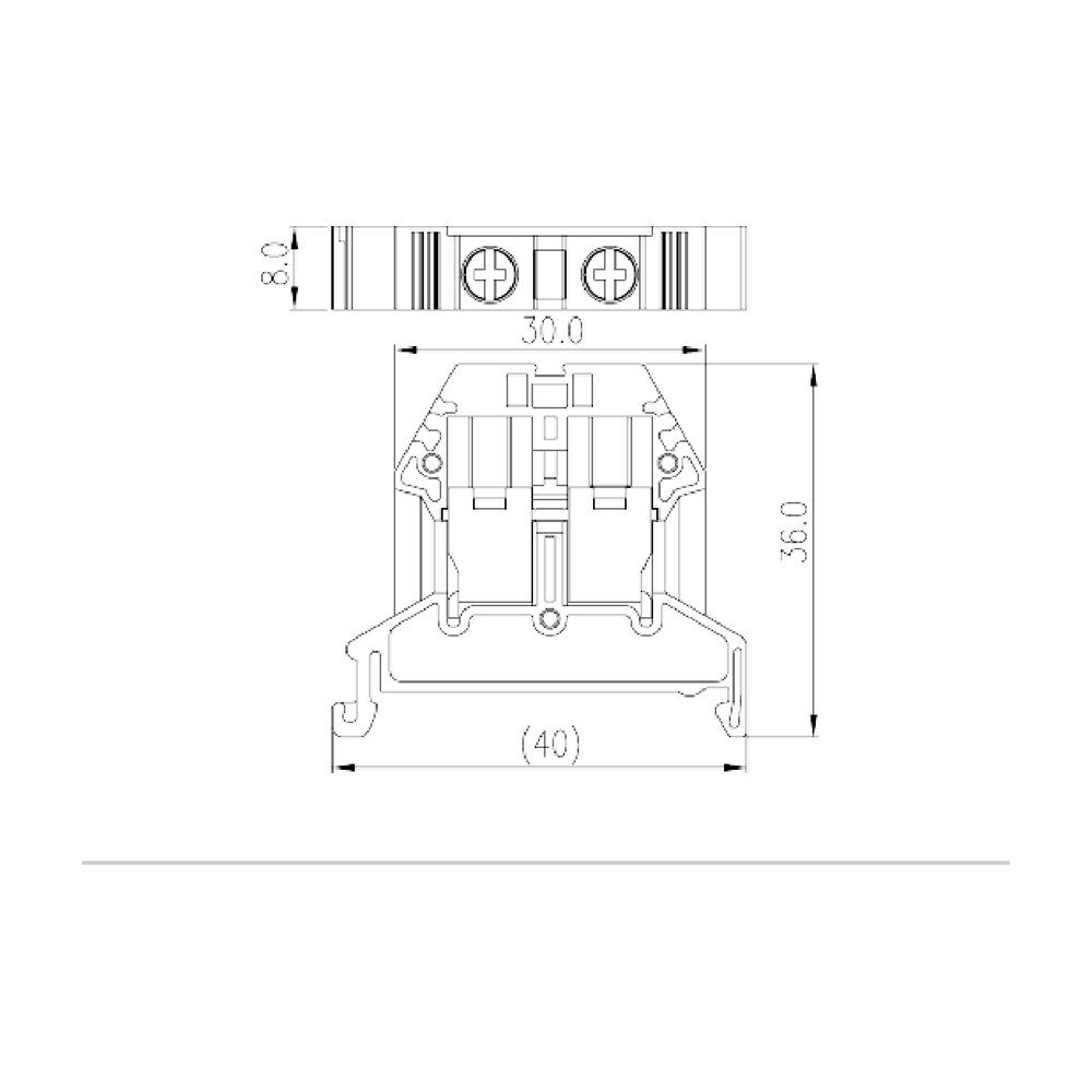 DK6P — Single Level Feed-through Terminal Block