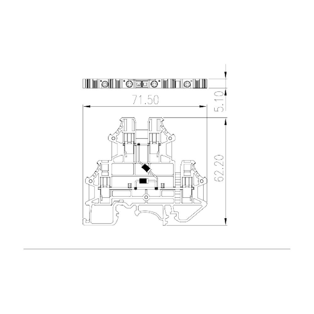 DKK2.5N-D03 — DIN rail terminal blocks, Diode terminal blocks