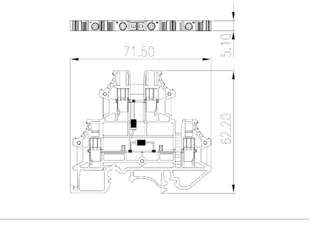 DKK2.5N-D04 — DIN rail terminal blocks, Diode terminal blocks