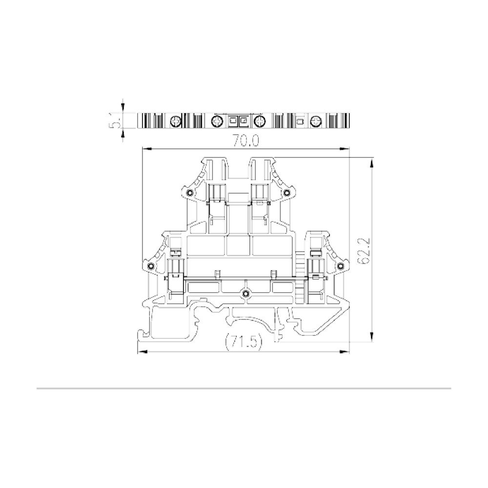 DKK2.5N — Bi-level Feed-through Terminal Block, Screw Connection