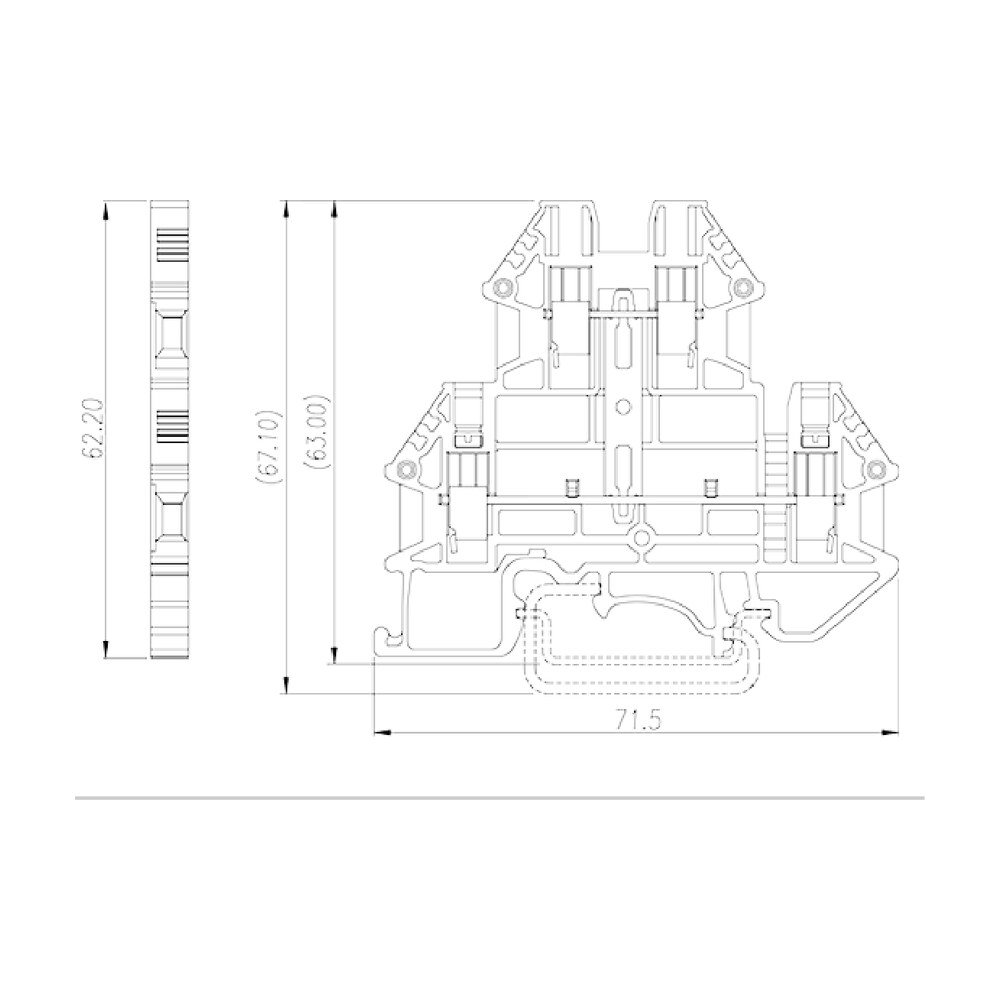 DKK2.5N-PV — DIN rail terminal blocks, Bi level feed through terminal blocks