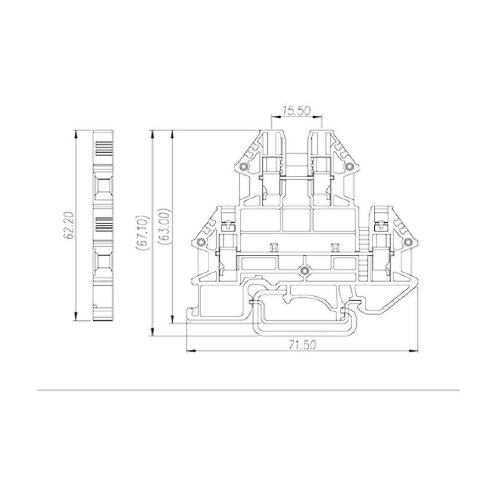 DKK4N — DIN rail terminal blocks, Bi level feed through terminal blocks