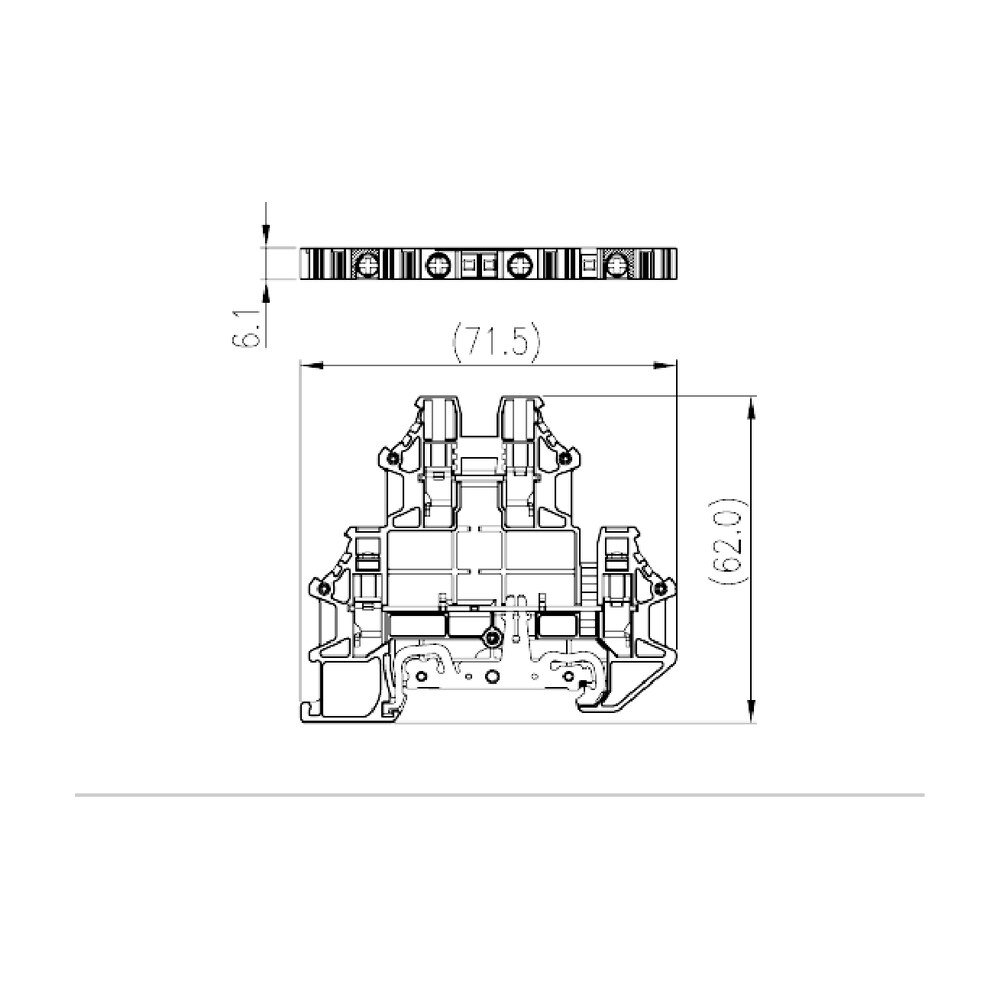 DKK4N-L2PE — DIN rail terminal blocks, Bi level feed,Grounding terminal blocks