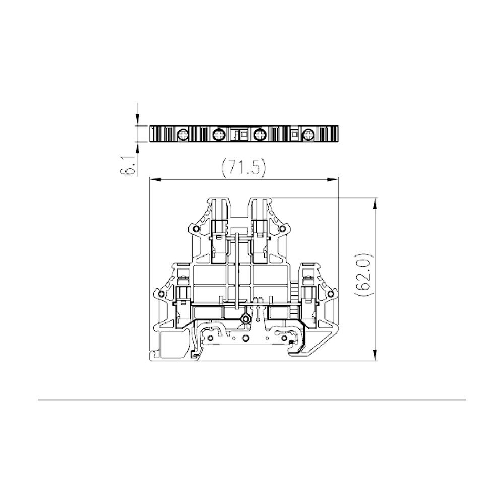 DKK4N-PE — DIN rail terminal blocks, Bi level feed,Grounding terminal blocks