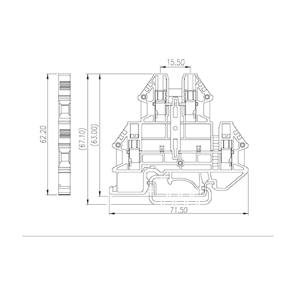 DKK4N-PV — DIN rail terminal blocks, Bi level feed through terminal blocks