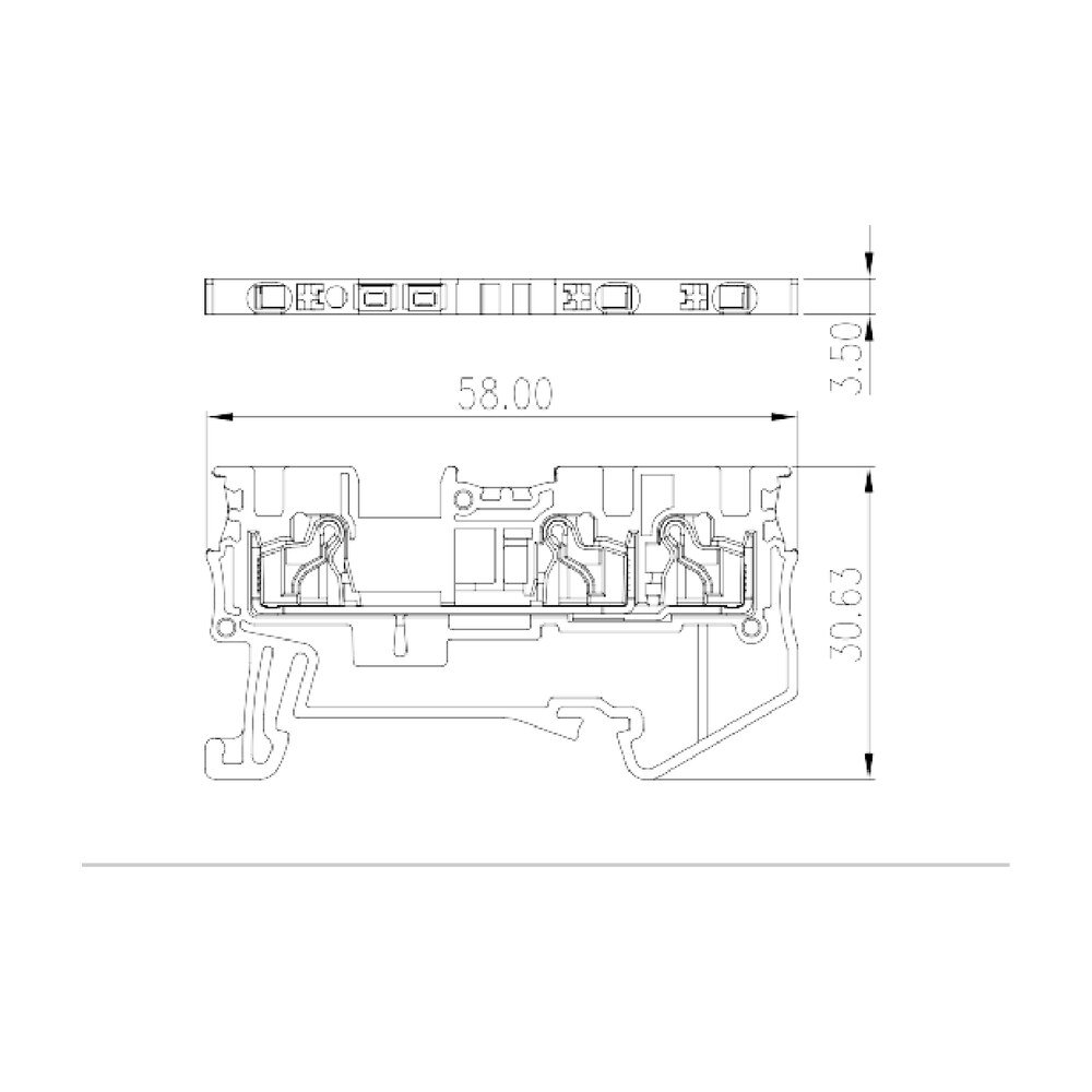 DP1.5N-TN — Single level Feed-Through Terminal Block, Push-in Design