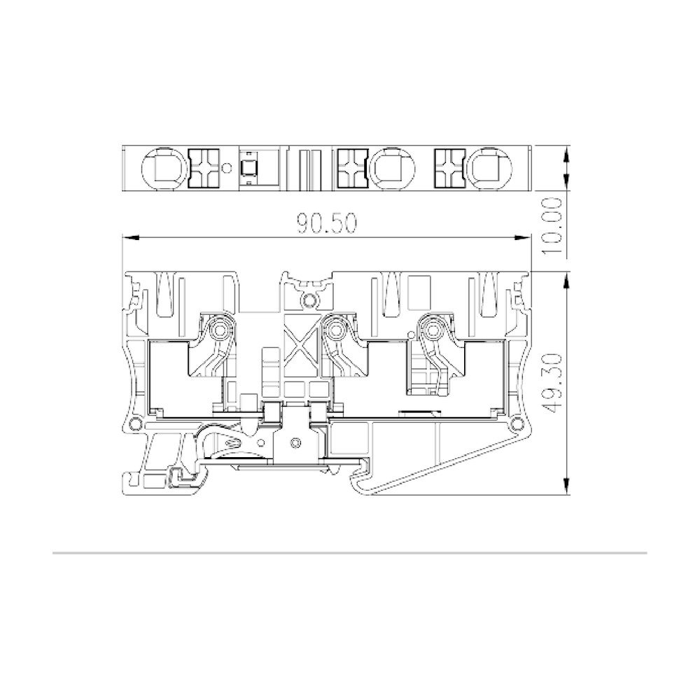 DP10-TN-PE — Grounding Terminal Block, Push-in Design