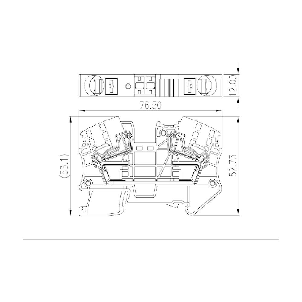 DP16 — Single level Feed-Through Terminal Block, Push-in Design