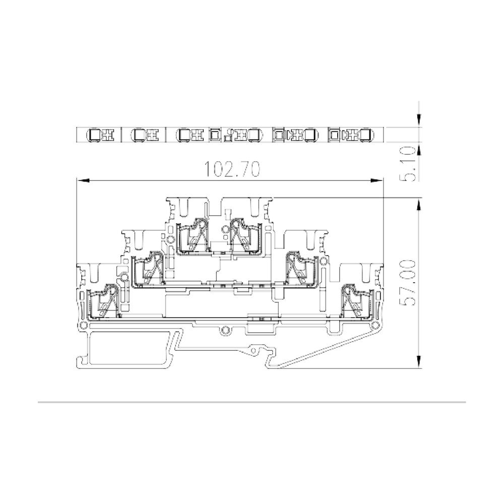 DP2.5N-3L — Three level Feed-Through Terminal Block, Push-in Design