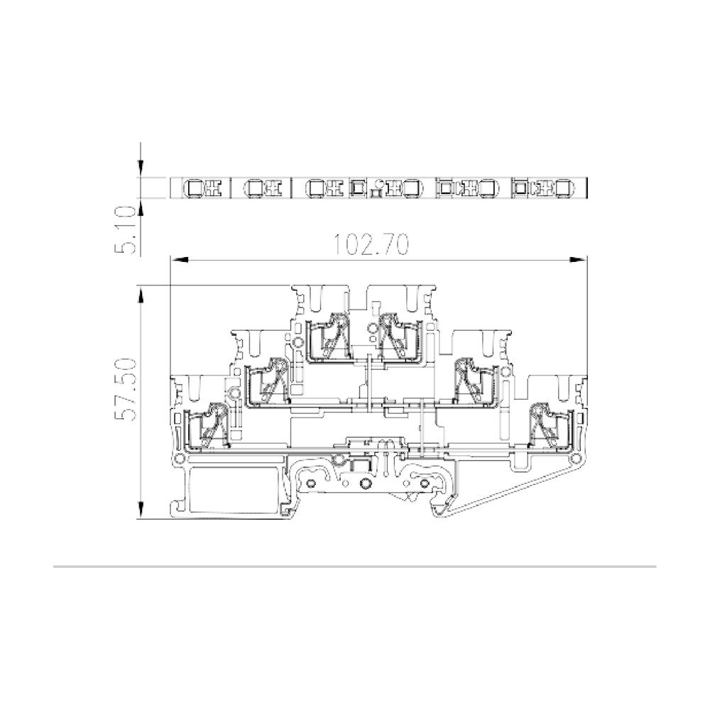 DP2.5N-3L-PE — Grounding Terminal Block, Push-in Design