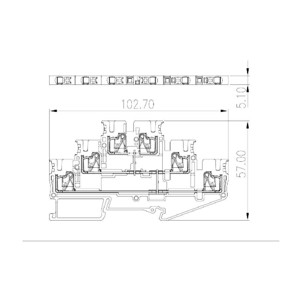 DP2.5N-3L-PV — Three level Feed-Through Terminal Block, Push-in Design